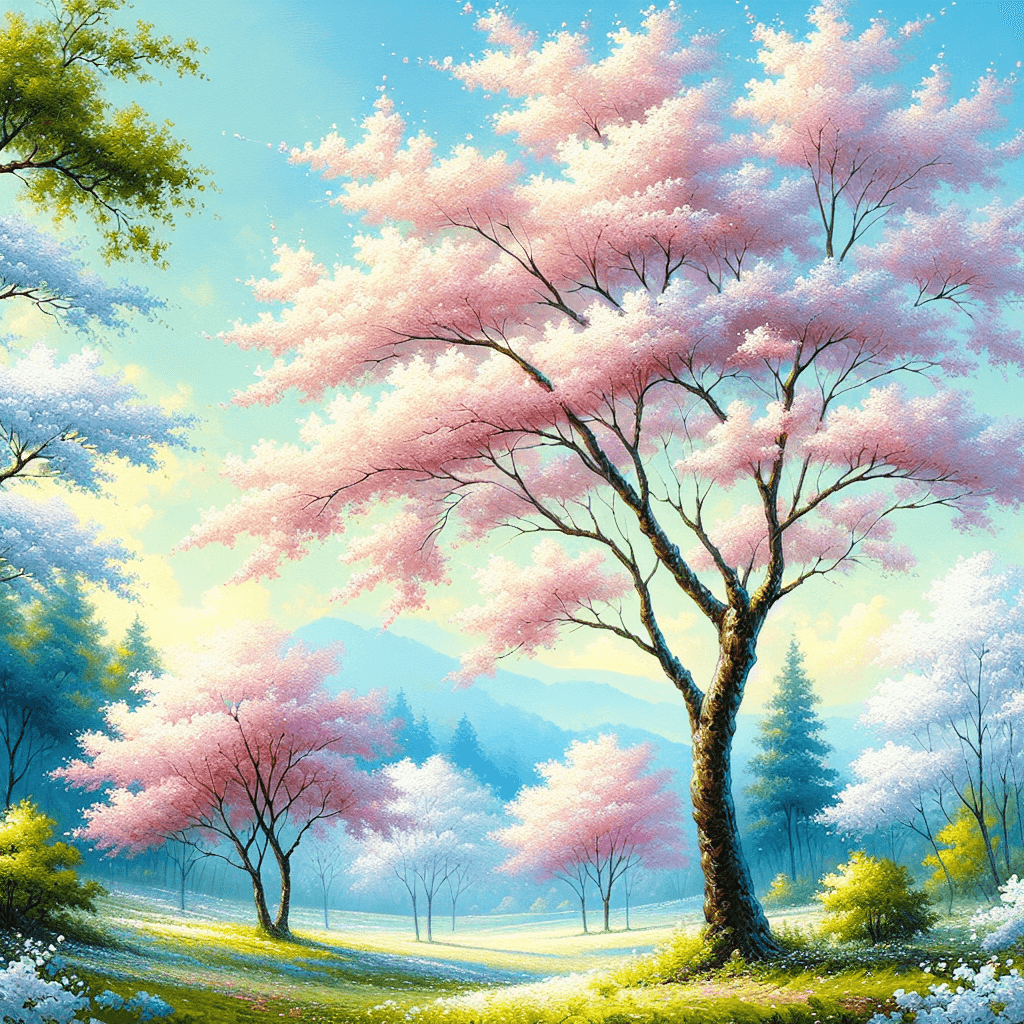 Serenity Of The Cherry Blossoms DIY Paint By Numbers