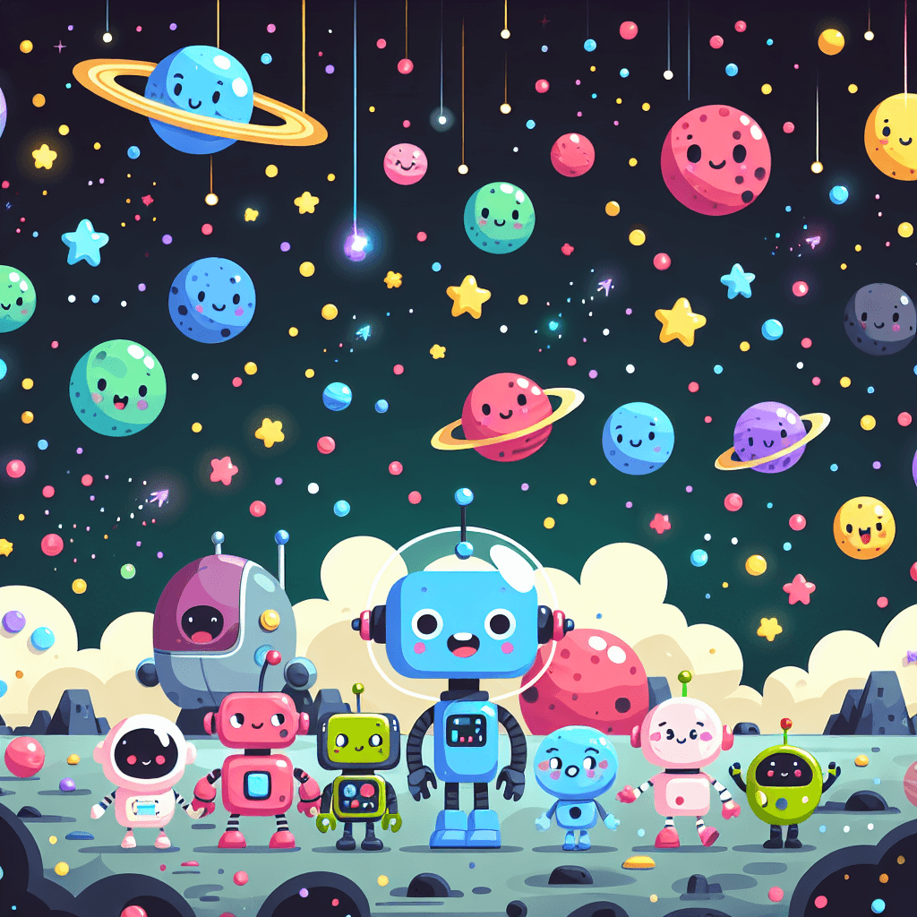 Space Adventures With Robots Paint By Color