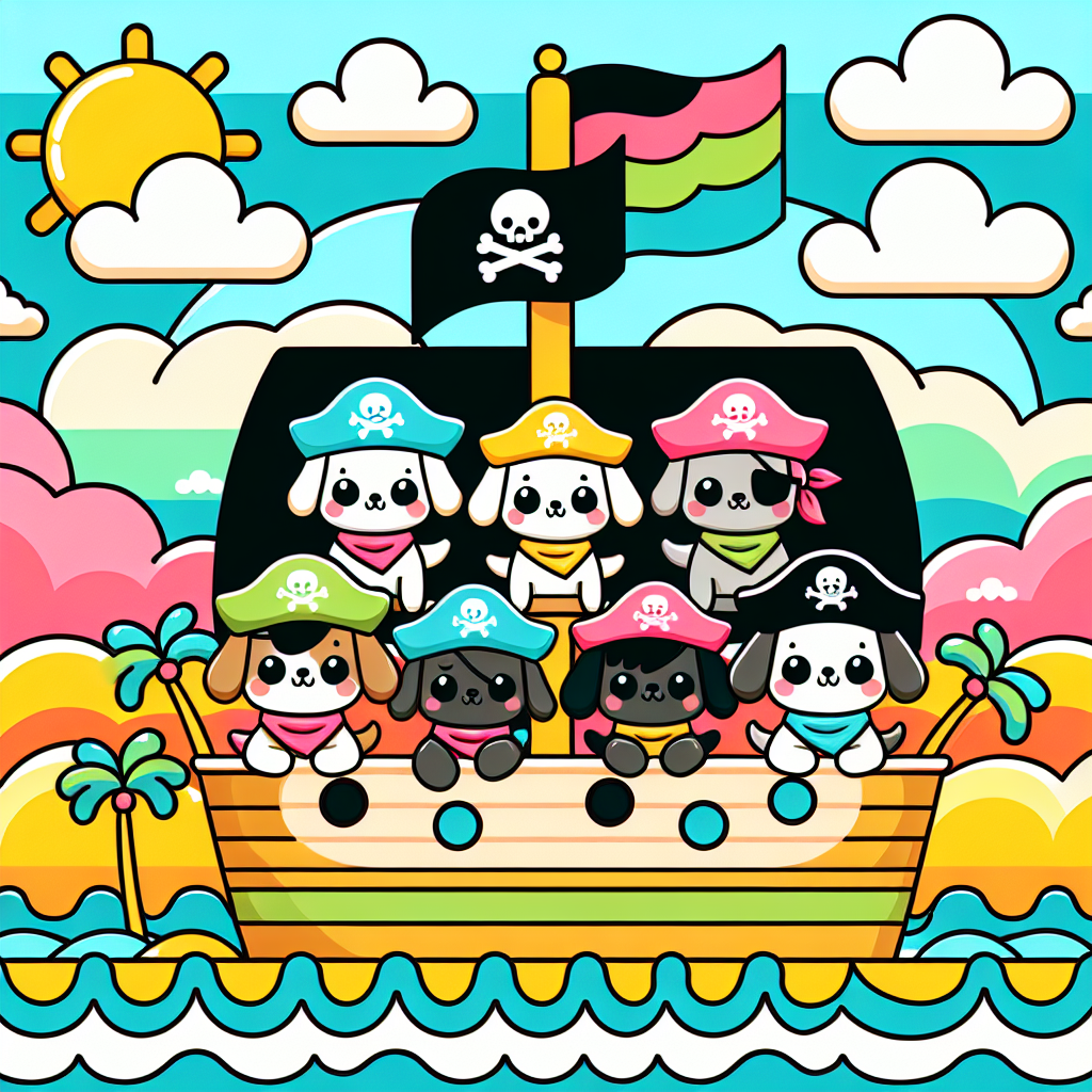 Puppy Pirate Pursuit Number Painting