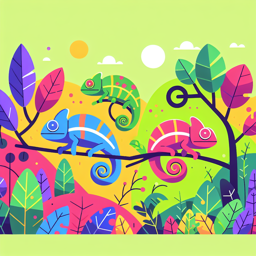 Charming Chameleon Hideaway Number Painting