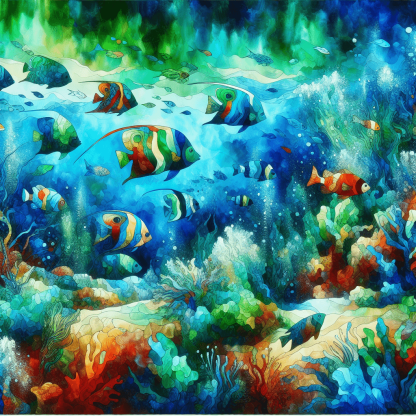 Fish's Underwater Wonderland Painting By Numbers Kit