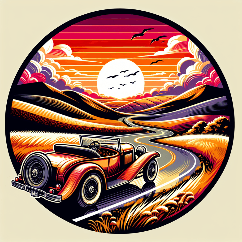 Cinematic Retro Roadster Painting Number Kit