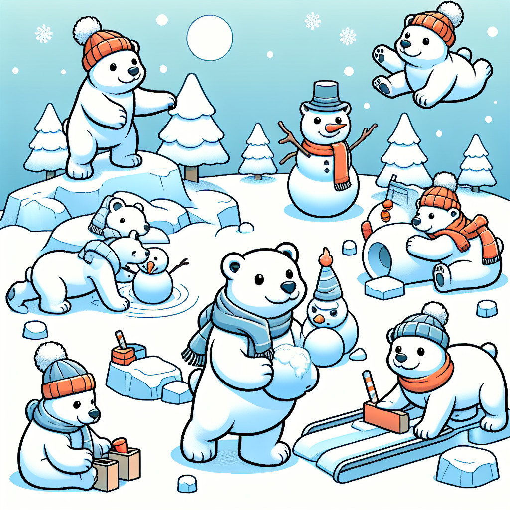 Winter Polar Bear Party Paint By Color