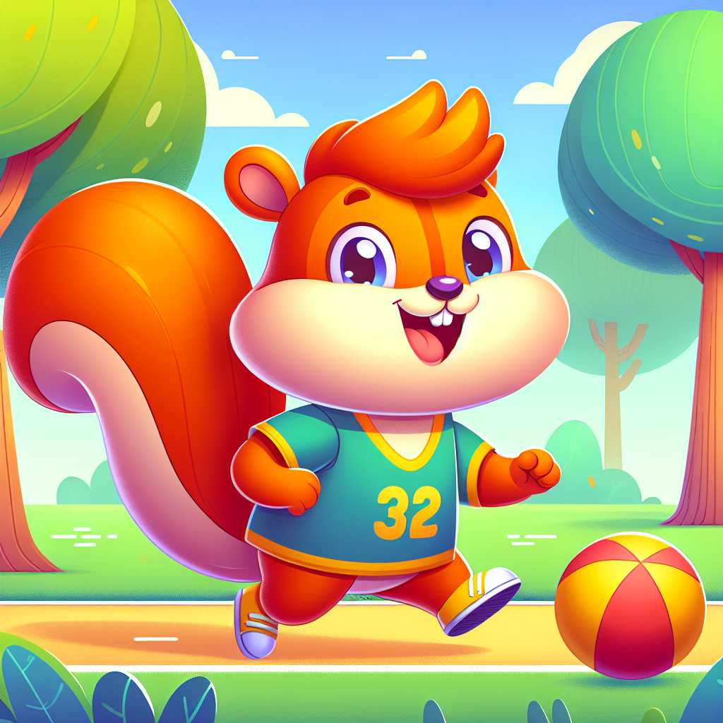 Sporty Squirrel Paint By Numbers Art