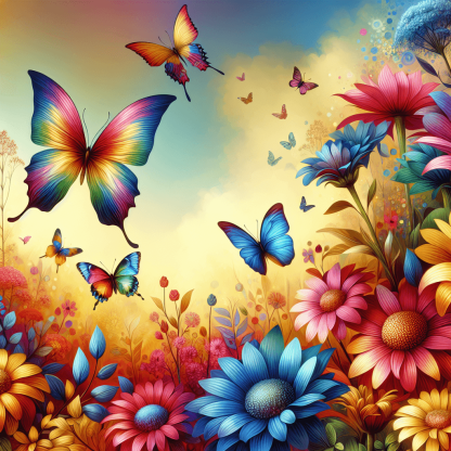 Blissful Butterfly Garden Painting By Numbers Kit