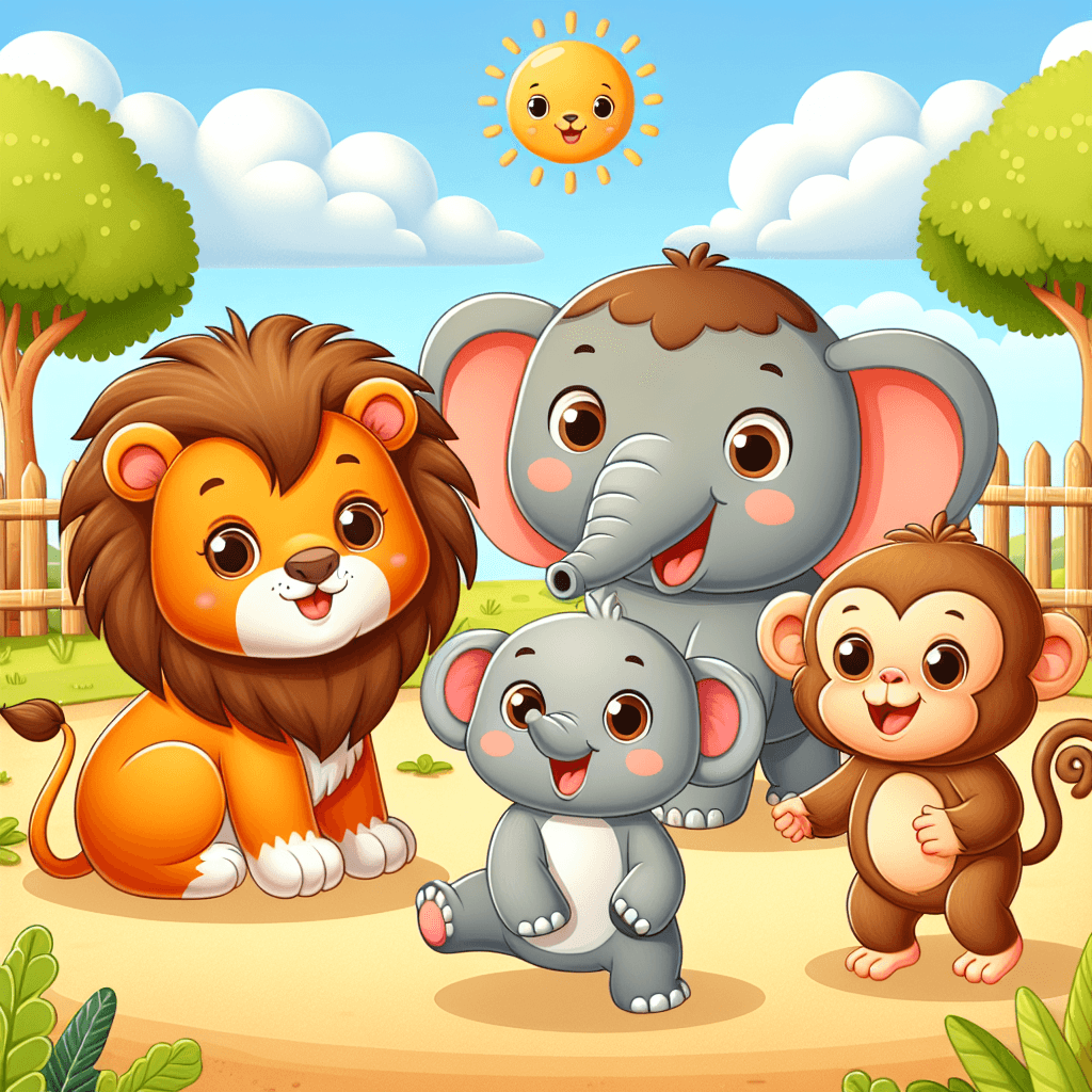 Cute Baby Zoo Animals Number Painting