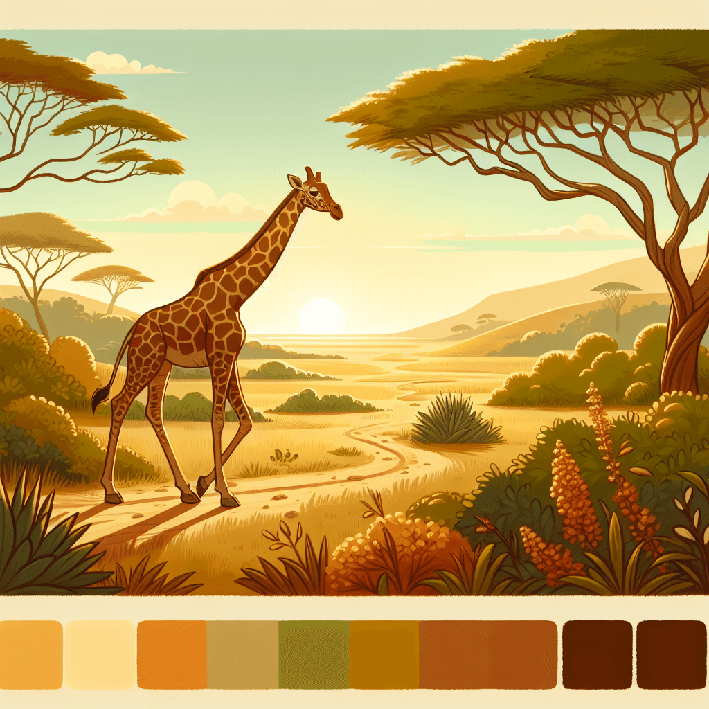 Giraffe's Tall Adventure Paint By Numbers