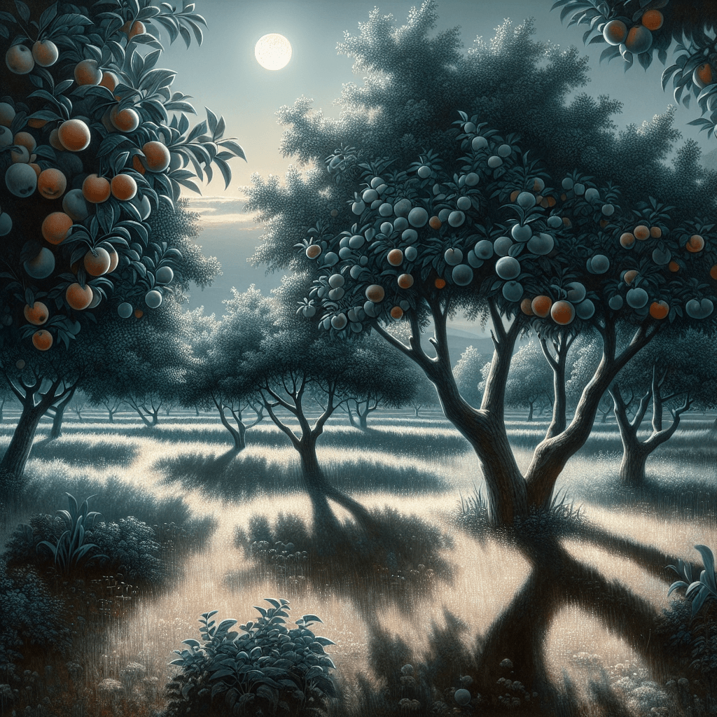 Moonlit Orchard Serenity Paint By Numbers Art