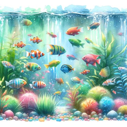 Bubbly Fish Tank Paint By Numbers Art