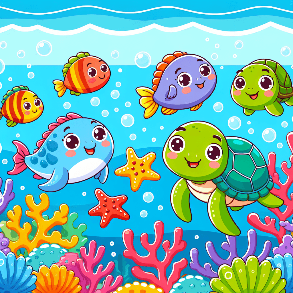 Charming Underwater Friends Number Painting