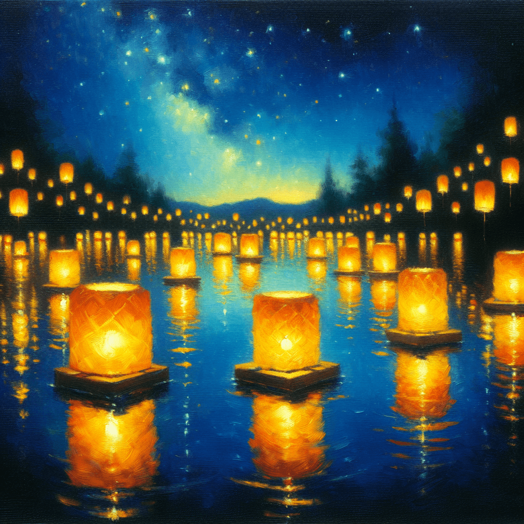 Floating Lantern Festival Number Painting