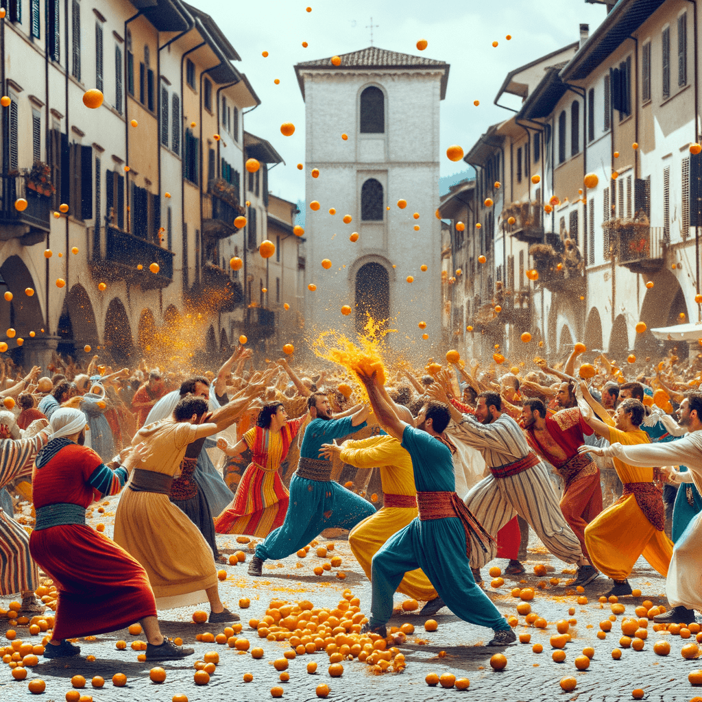 Battle Of The Oranges - Ivrea Paint By Number