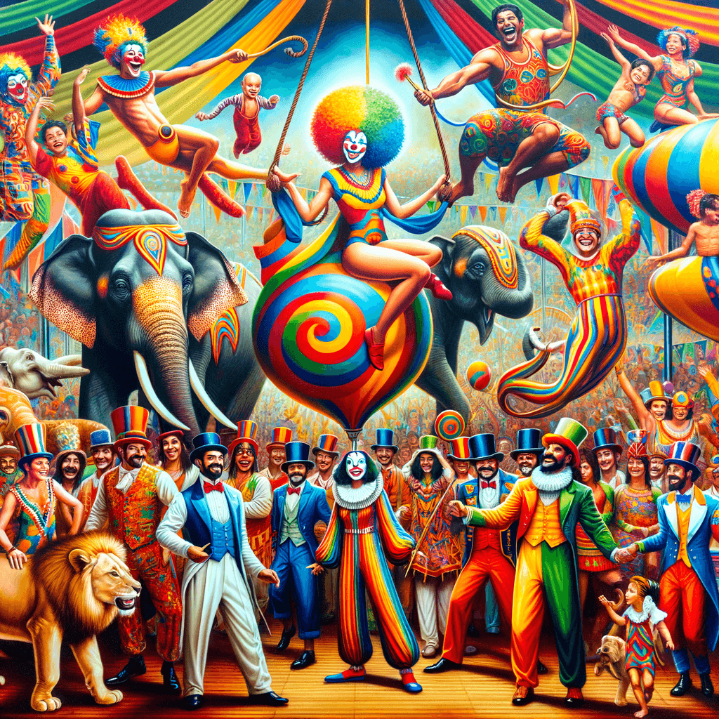 Playful Circus Parade Number Painting