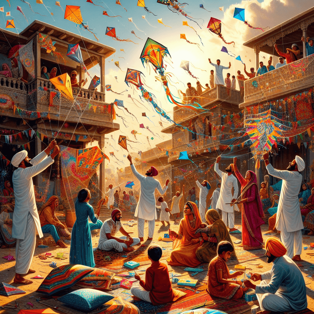 Makar Sankranti Kite Festival - Gujarat, India Painting Number Kit