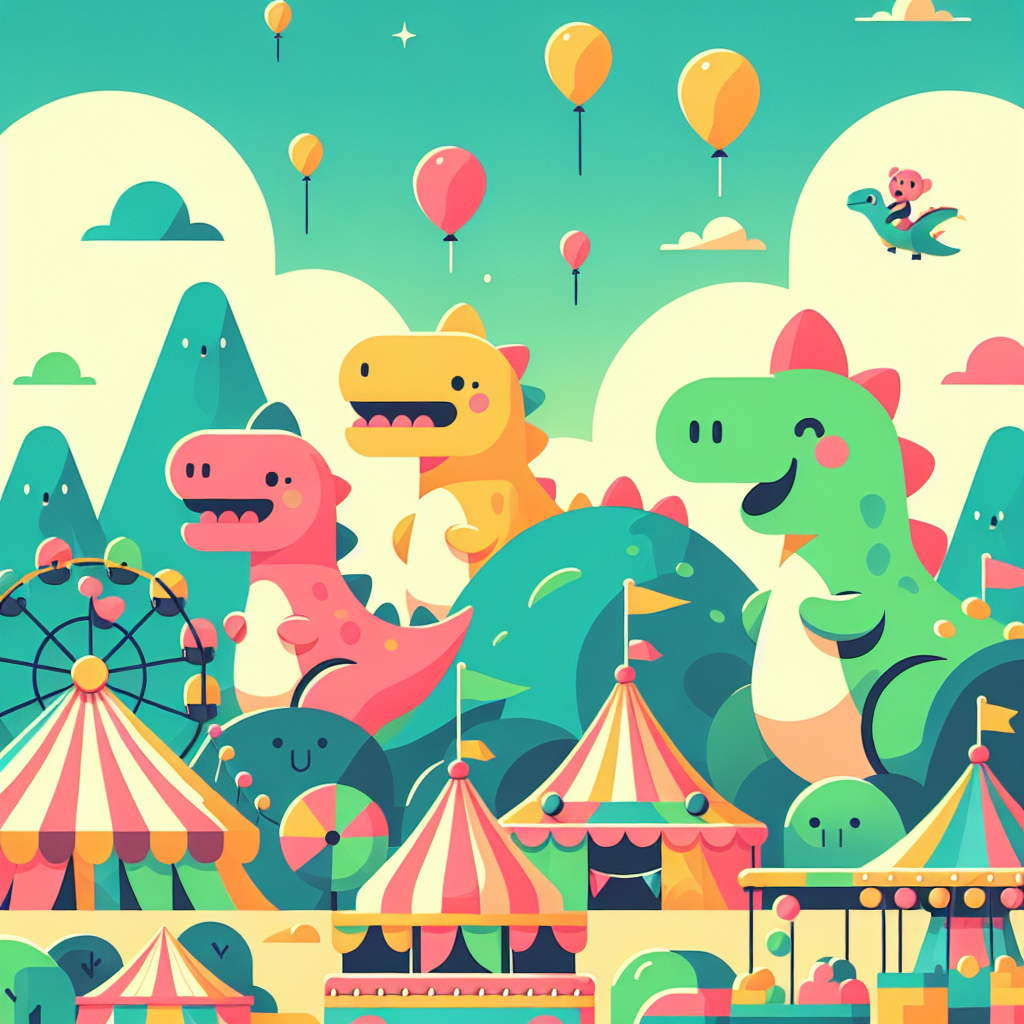 Dinosaur Fun Fair Paint By Numbers