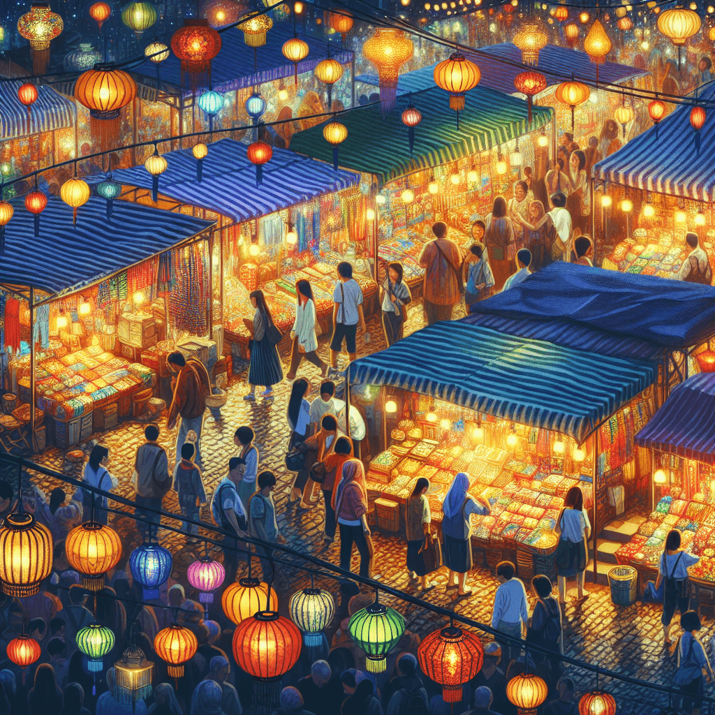 Magical Night Market Number Painting