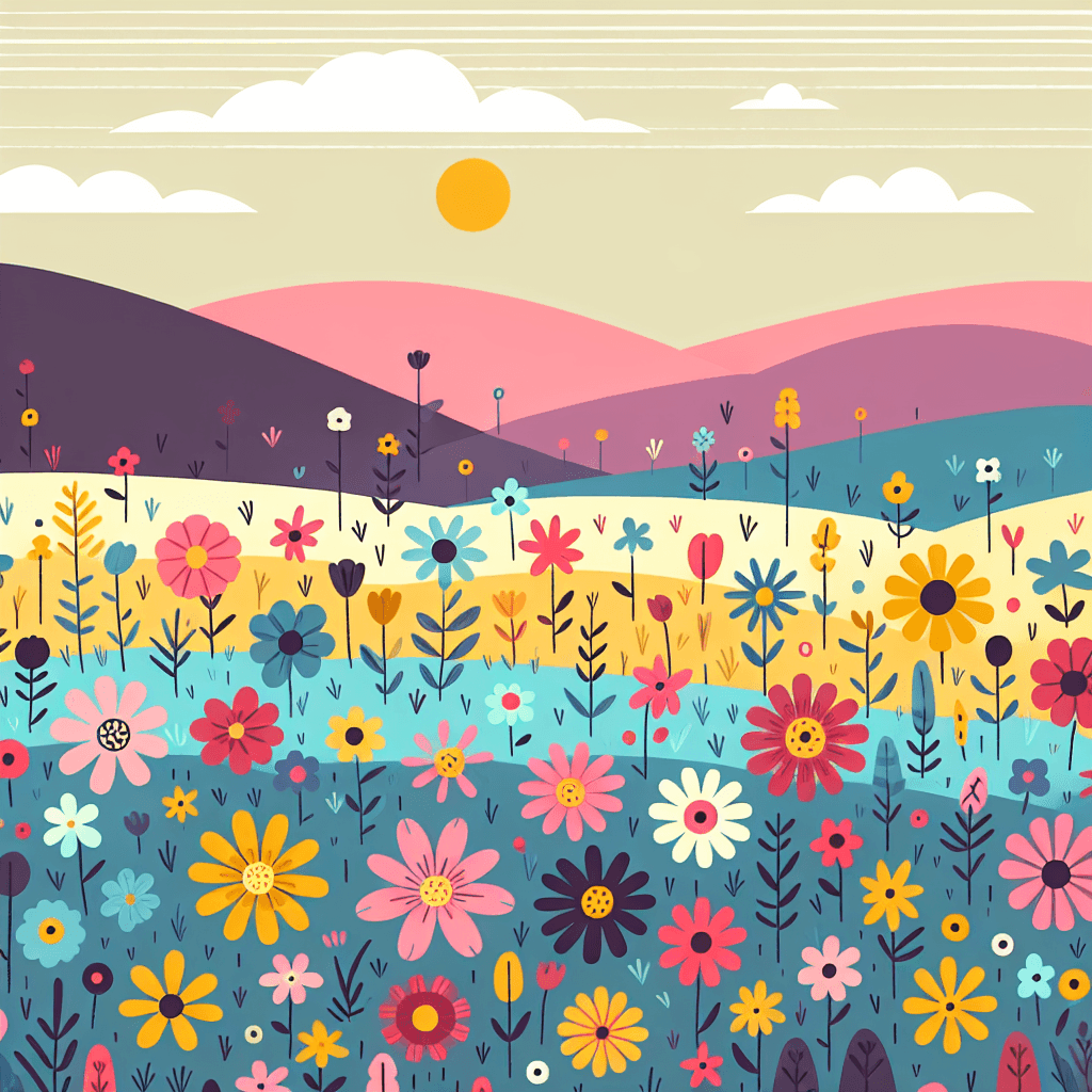 Charming Wildflower Field Painting By Numbers Kit