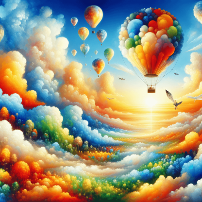 Fanciful Hot Air Balloon Ride Paint By Number