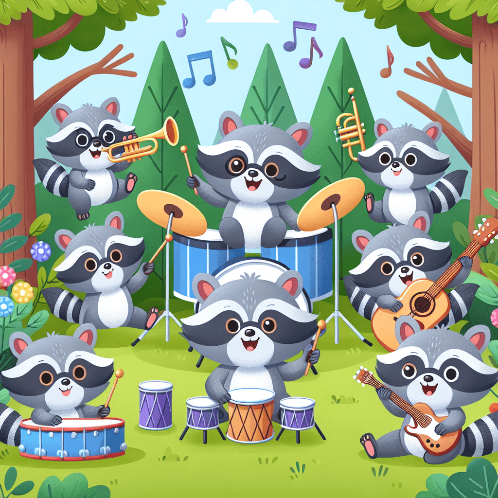 Silly Raccoon Band Paint By Numbers