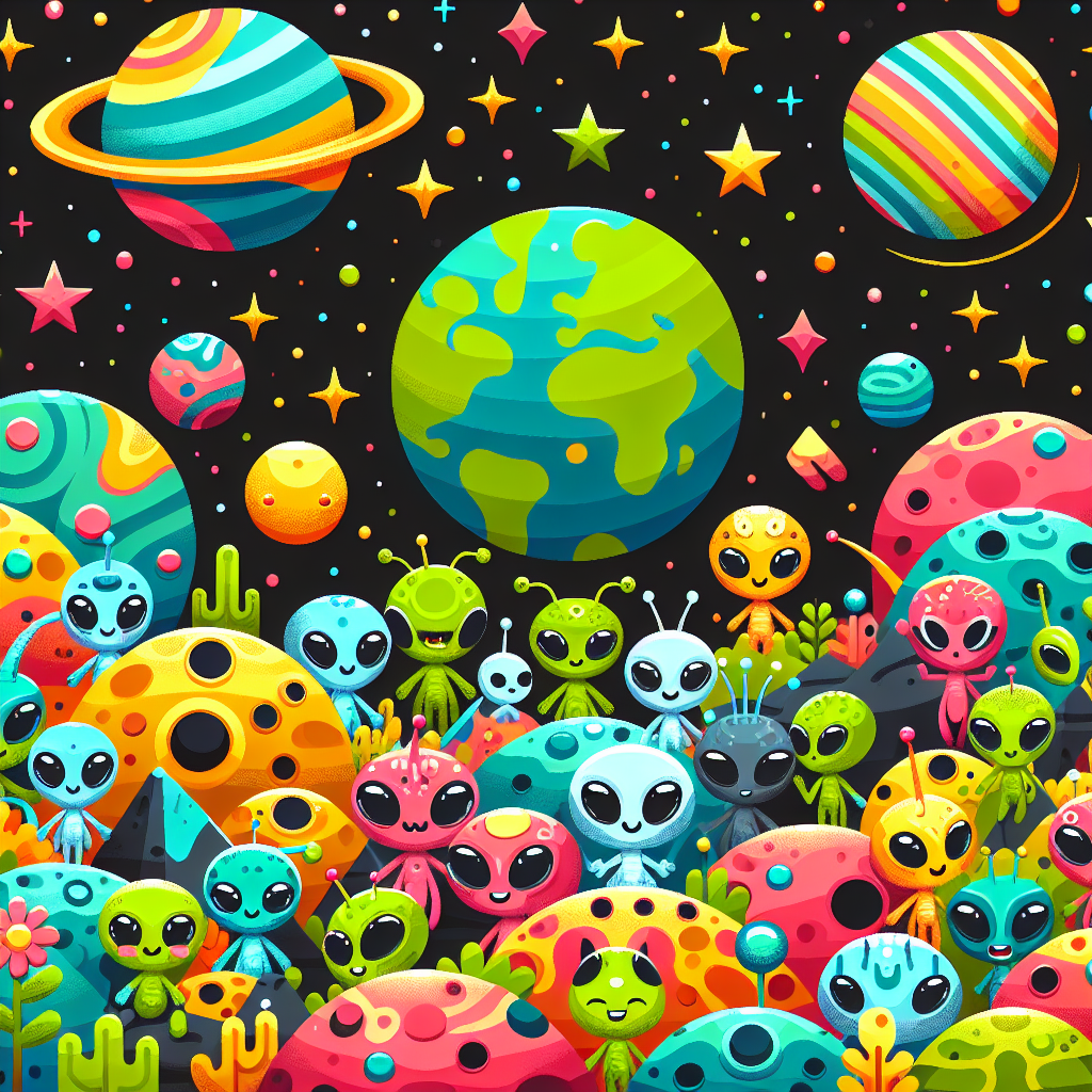 Alien Safari In Space Number Painting