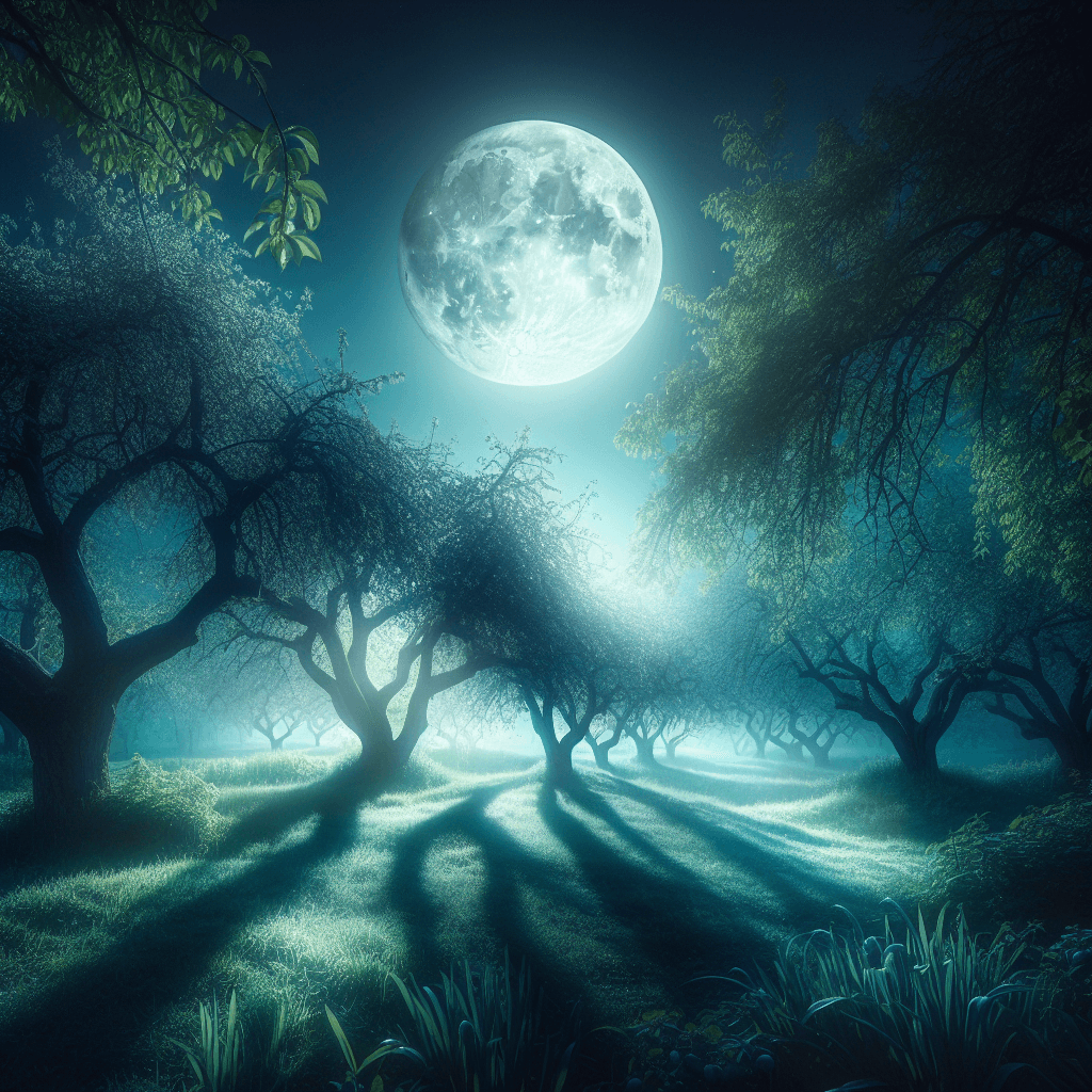 Enchanted Moonlit Orchard Number Painting