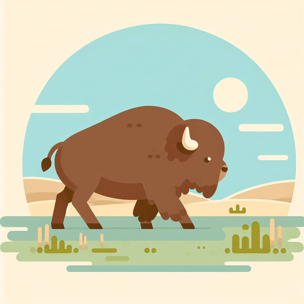 Blissful Bison Stroll Number Painting