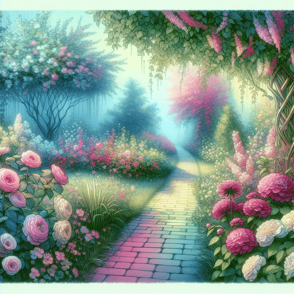 Dreamlike Garden Pathway Numbered Painting Kits