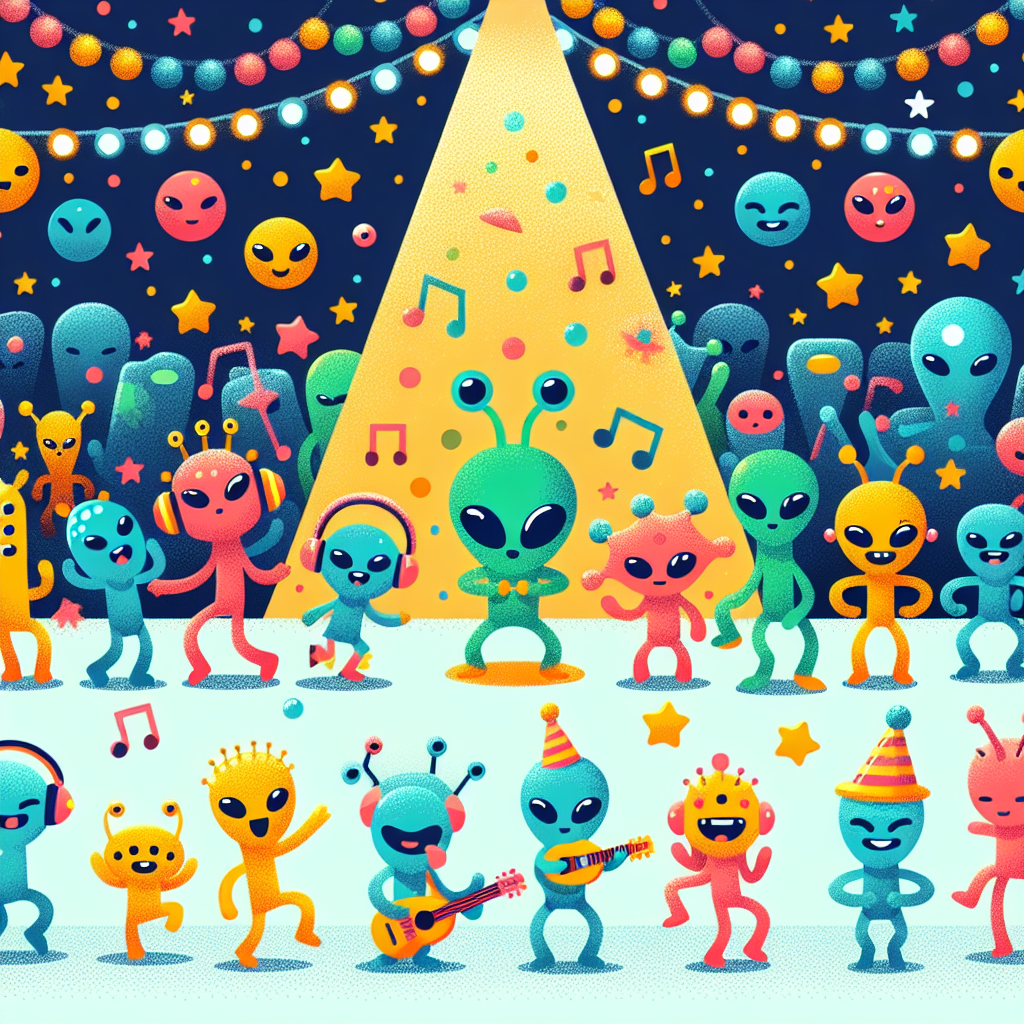 Funky Alien Dance Party Paint By Number