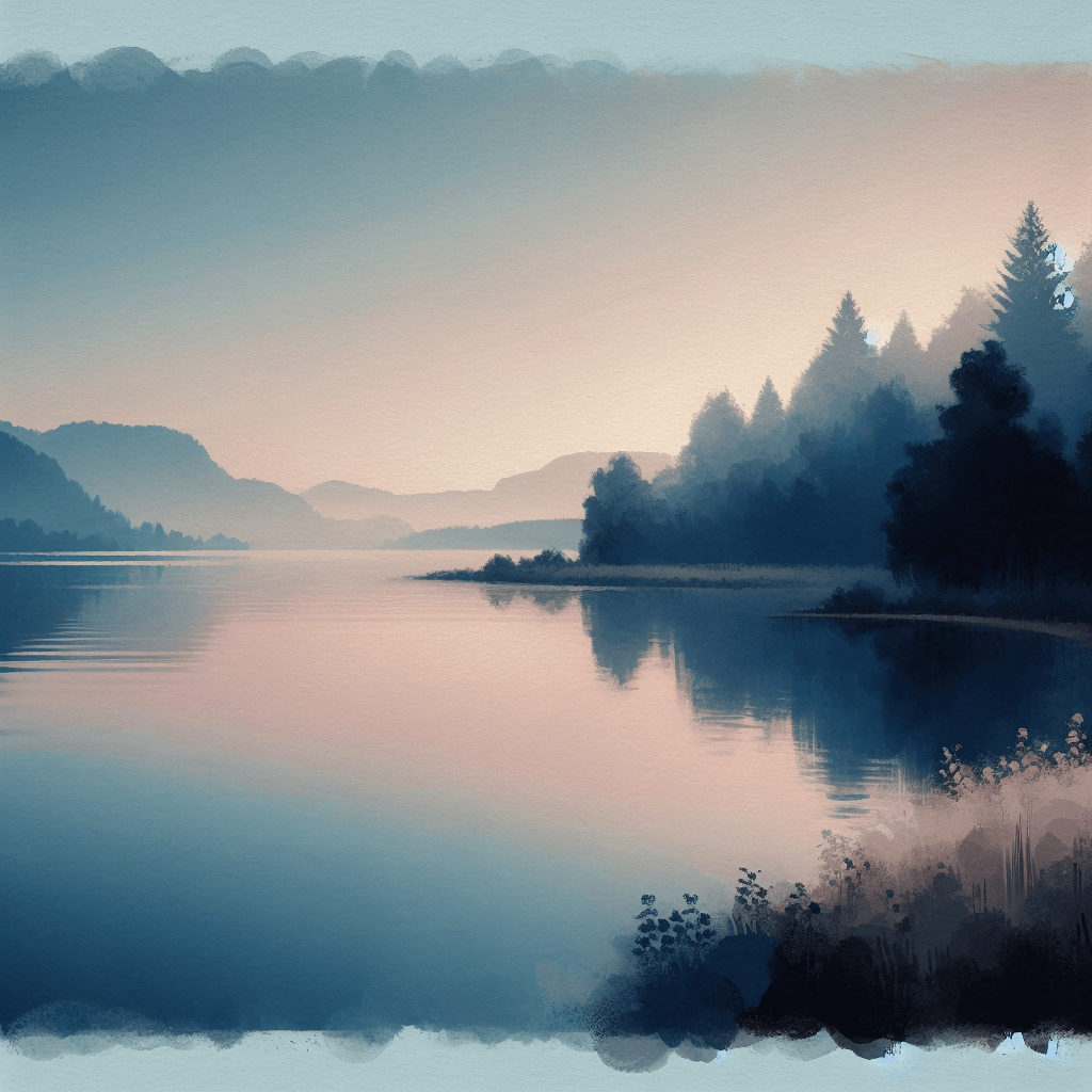 Tranquil Lakeside Dawn Paint By Number