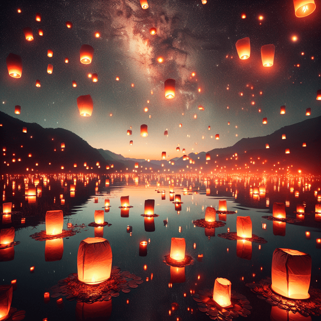 Mystical Lantern Festival Night Paint By Numbers Kits
