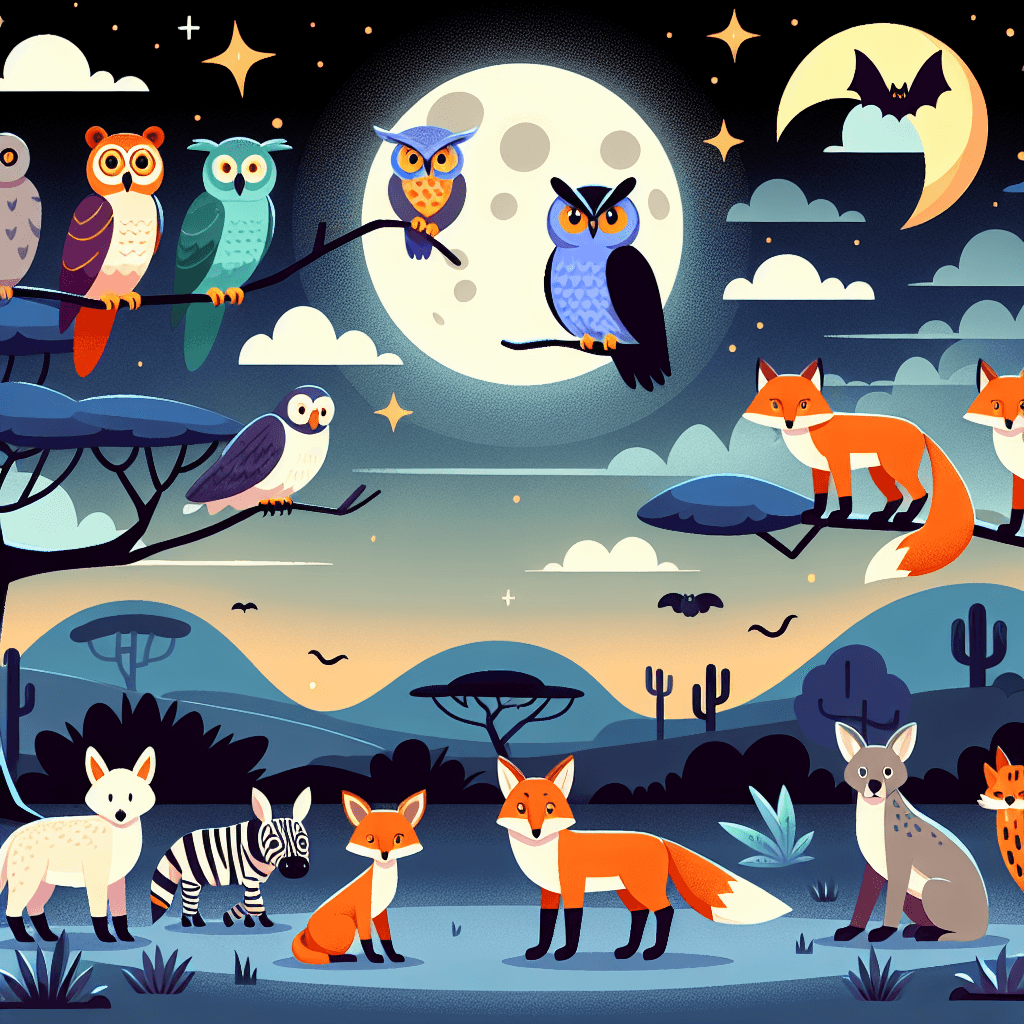 Nighttime Safari With Nocturnal Animals Paint By Numbers