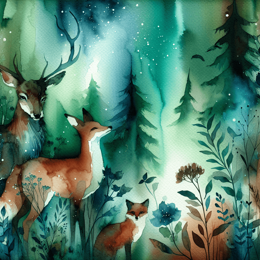 Mystical Wildlife Encounter Painting Number Kit