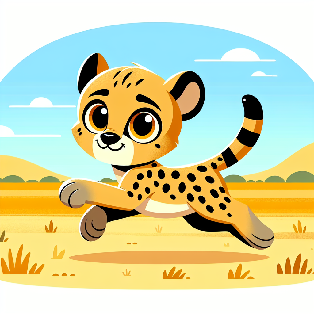 Cheerful Cheetah Cub Paint By Numbers Art