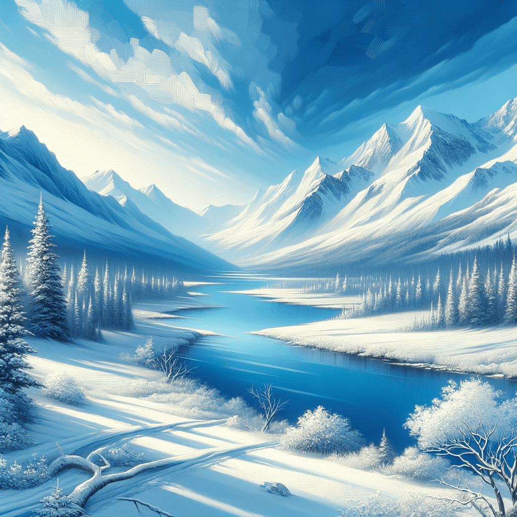 Peaceful Snowy Mountain Landscape Numbered Painting Kits
