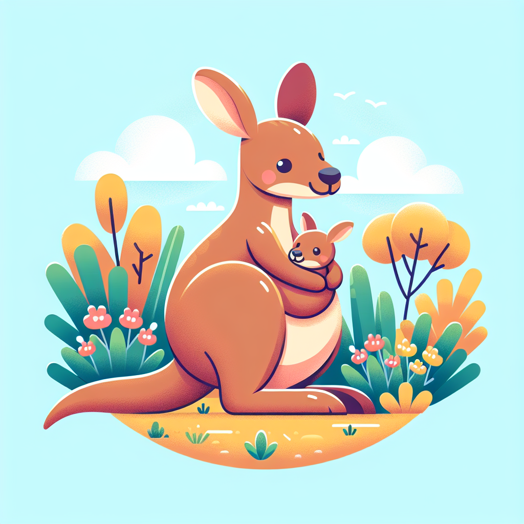 Caring Kangaroo Paint By Numbers Art