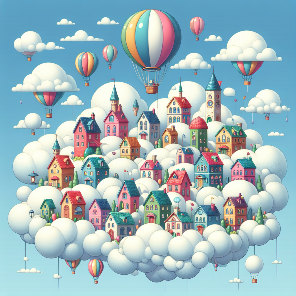 Floating Fairy Tale Village Paint By Color