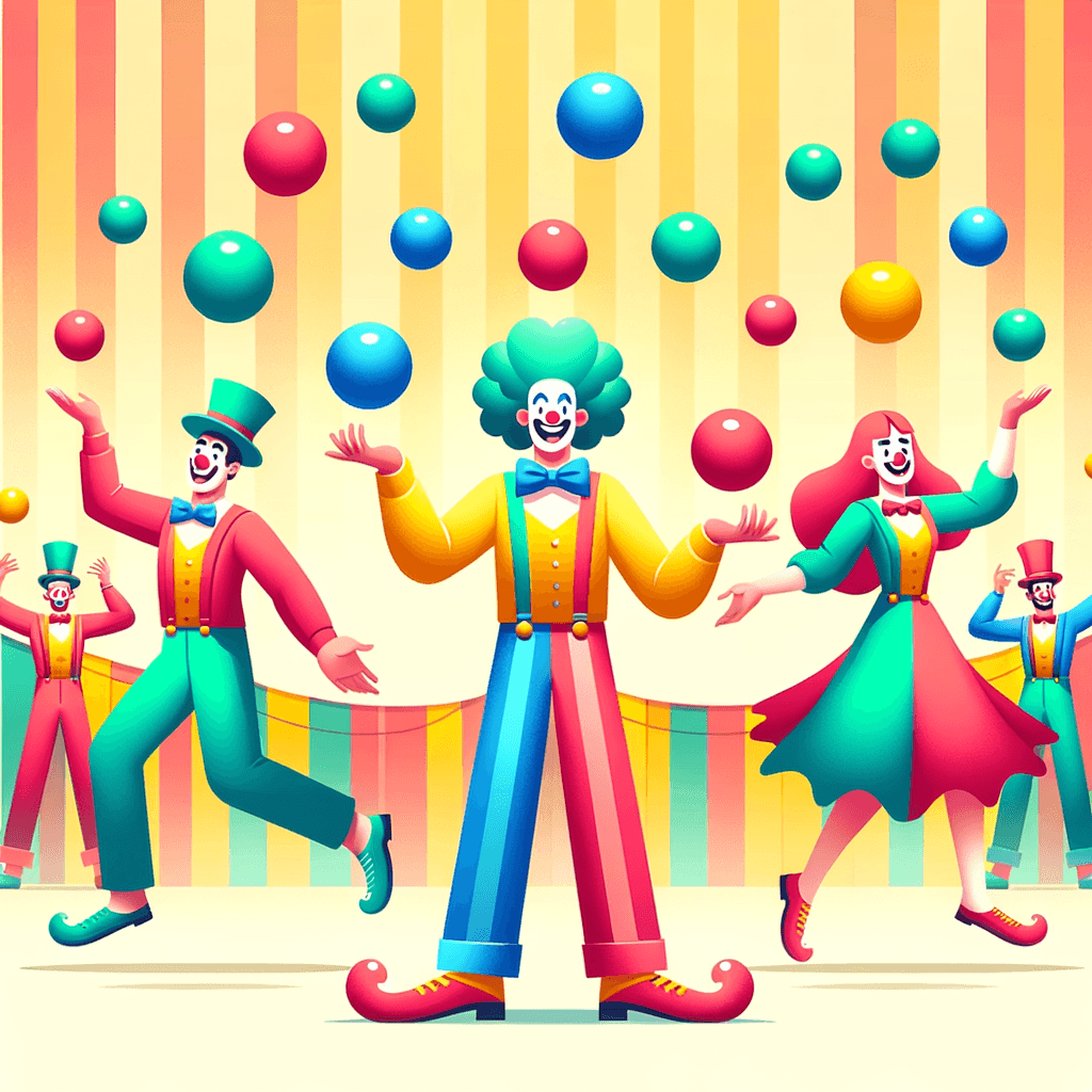 Colorful Circus Clowns Paint By Numbers Art