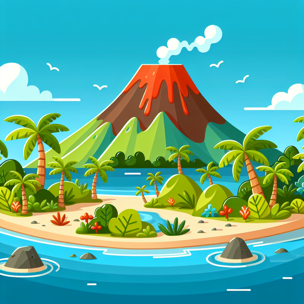 Epic Volcano Island Number Painting