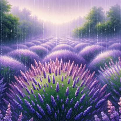 Gentle Rain On Lavender Fields Paint By Numbers