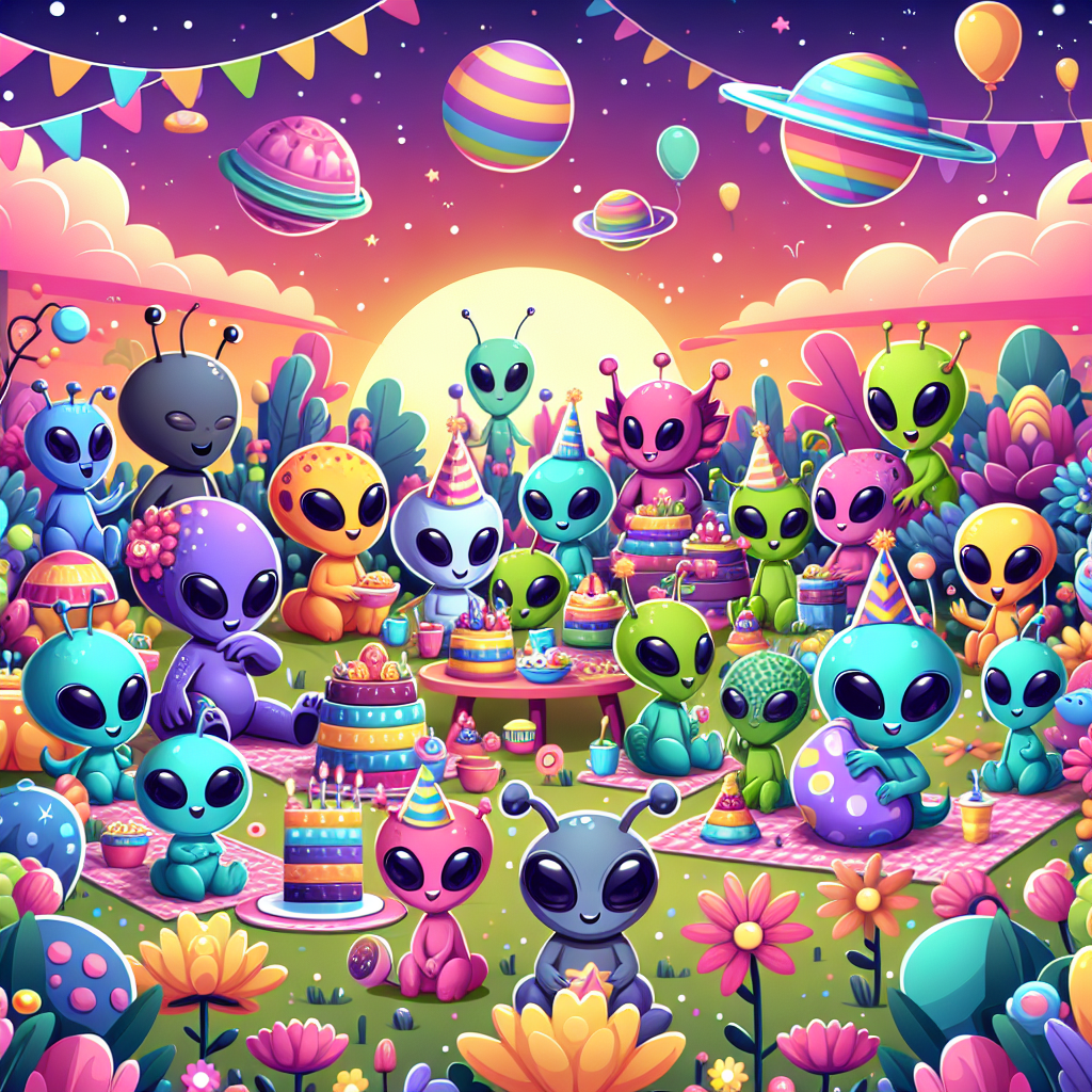 Alien Garden Party Painting By Numbers Kit