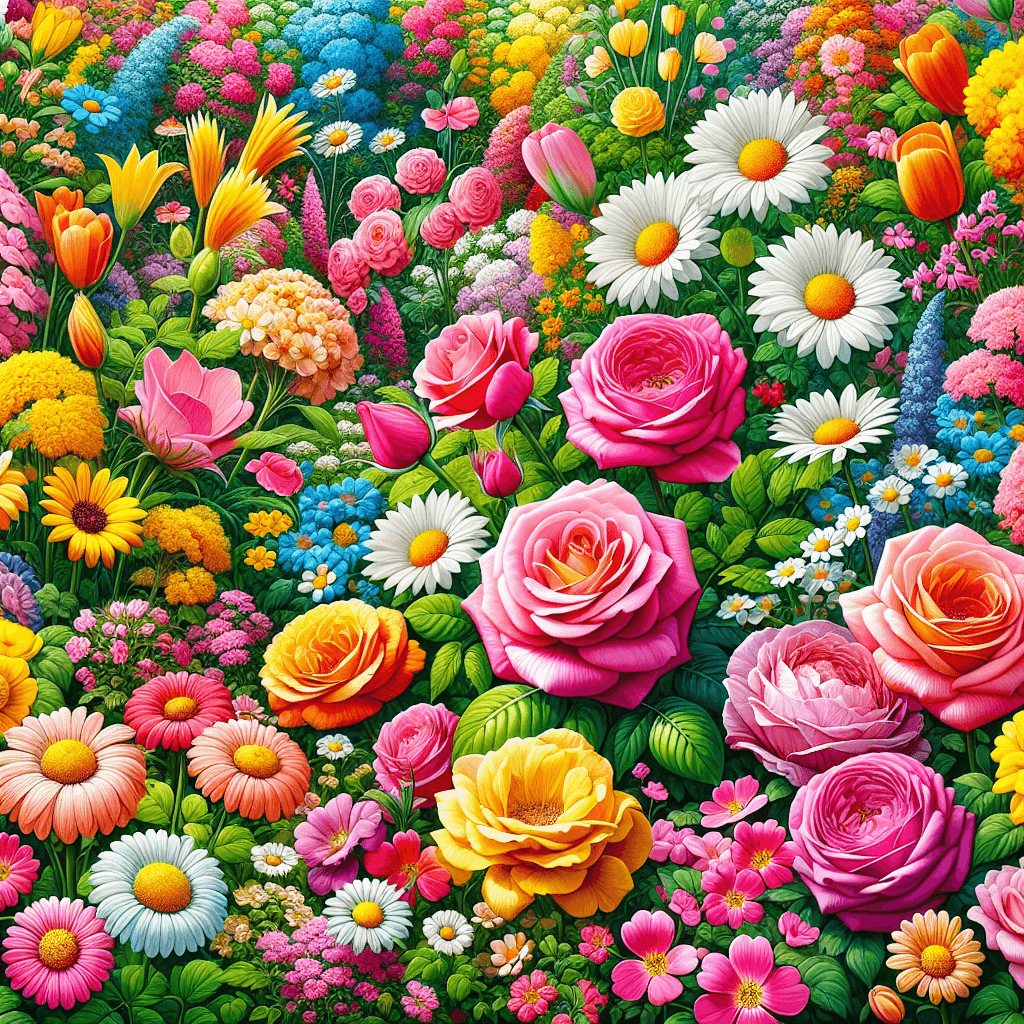 Vibrant Garden Delight Numbered Painting Kits