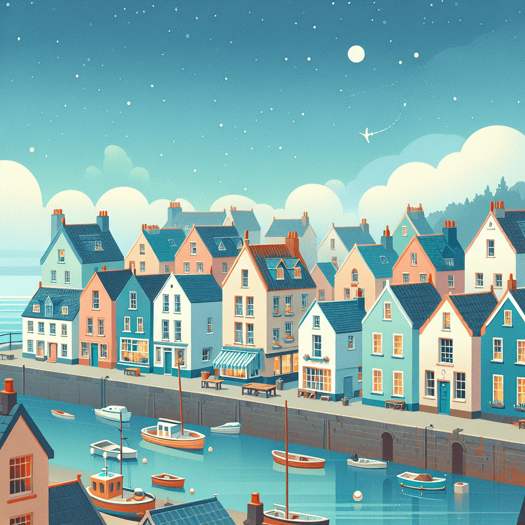 Historic Coastal Town Paint By Number