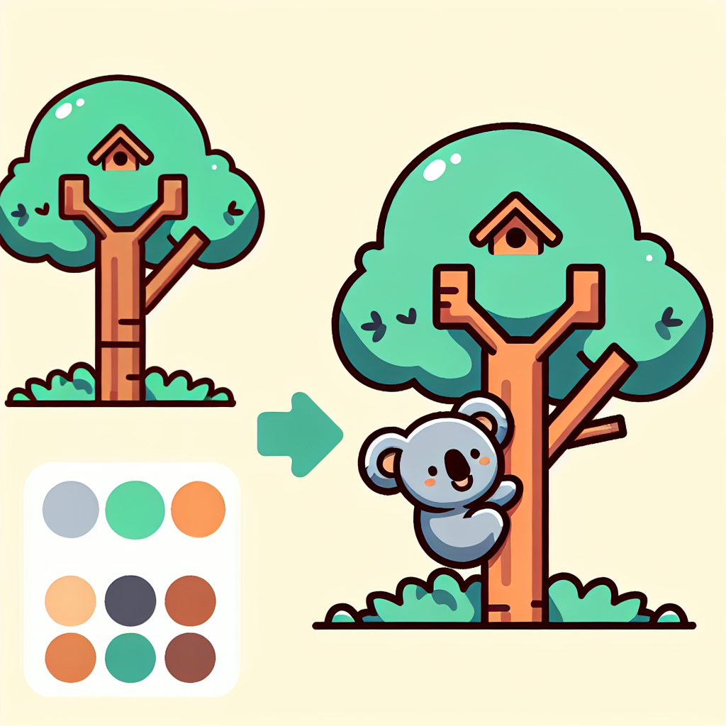 Koala's Treehouse Adventure Paint By Numbers Art