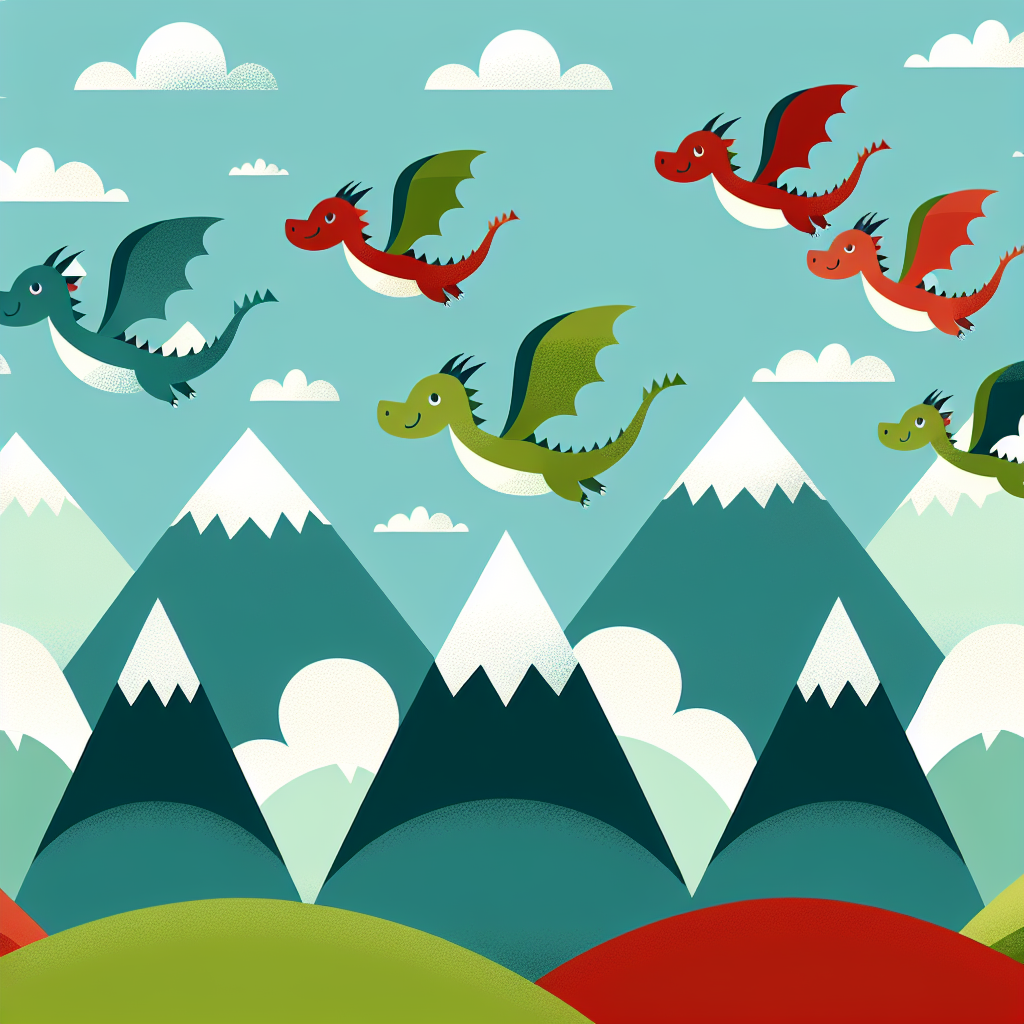 Mystic Mountain Dragons Paint By Color