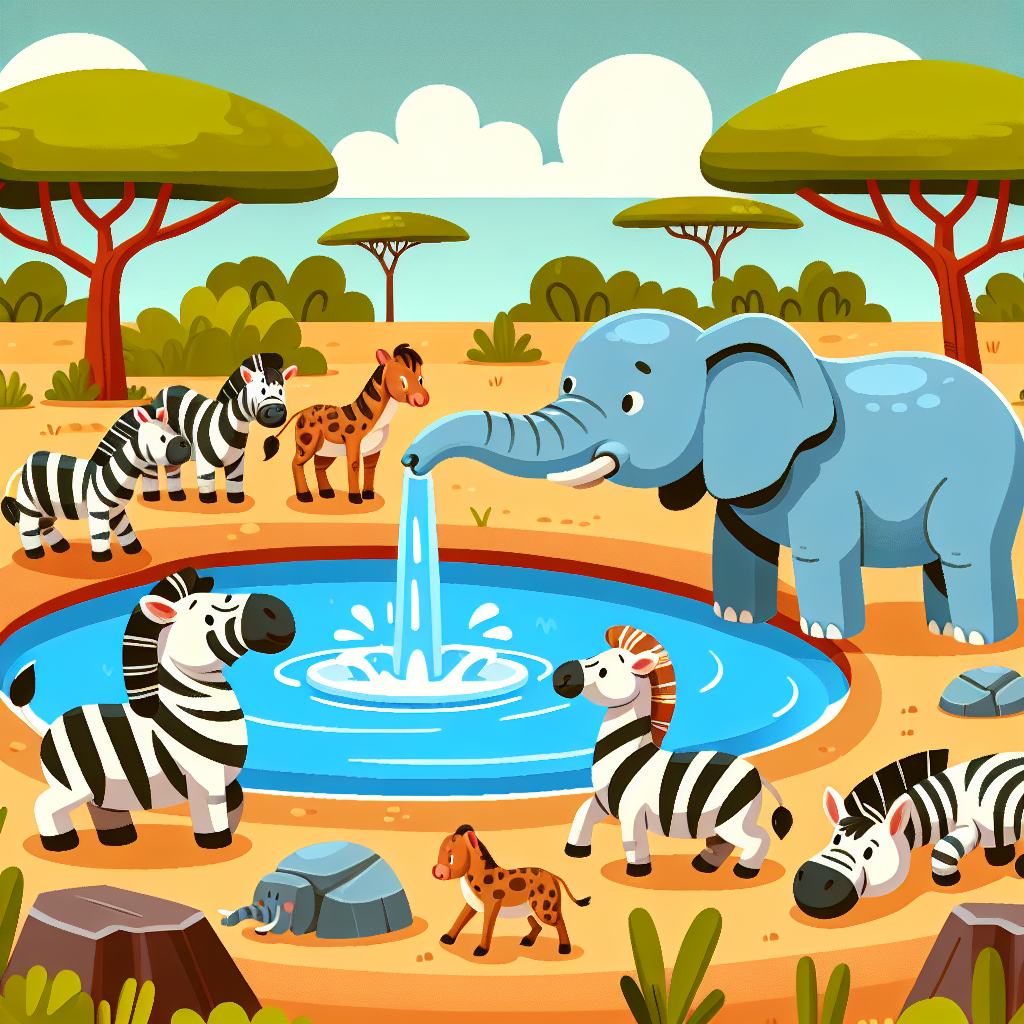 Safari Splash Spectacle Paint By Numbers Art