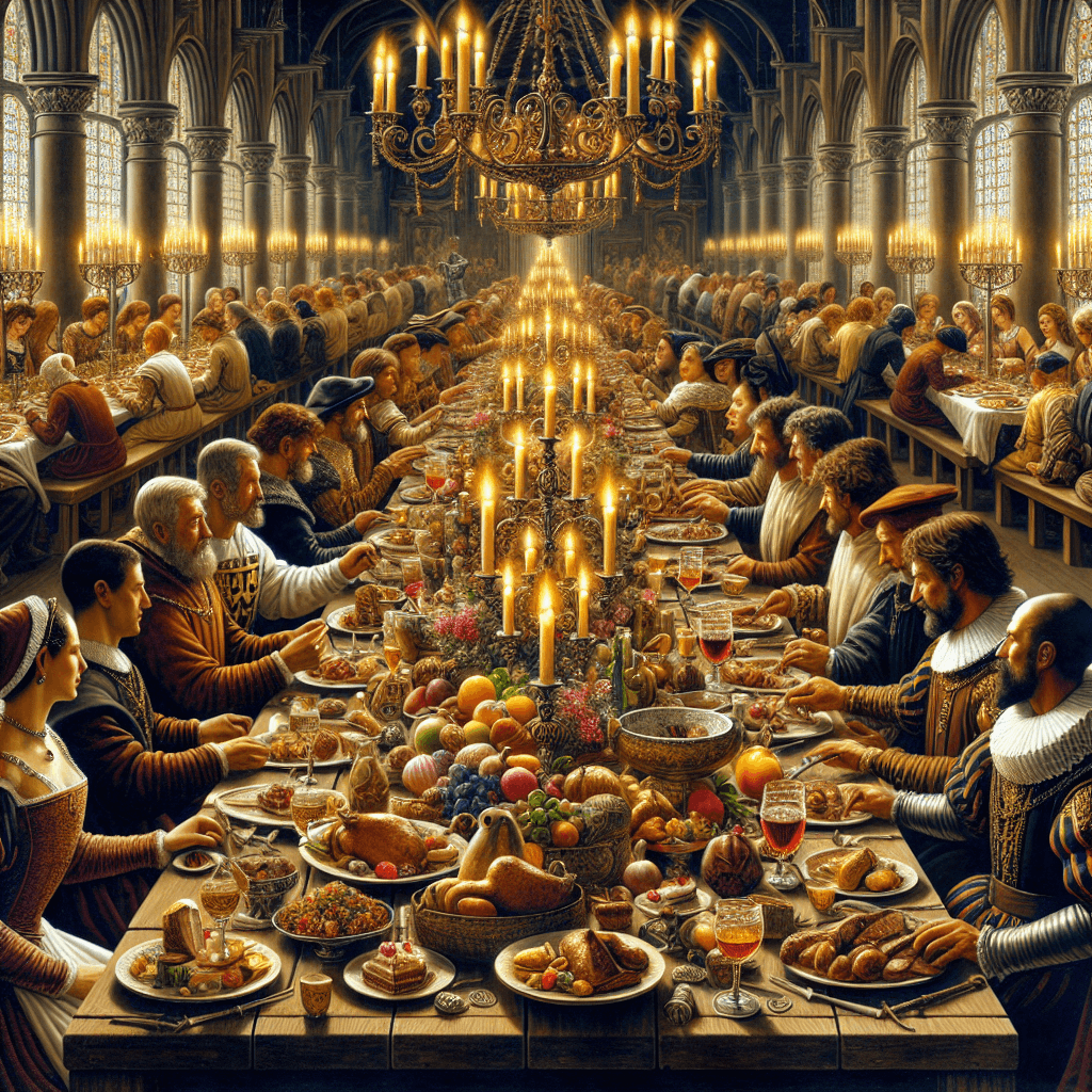 Grand Medieval Feast Number Painting