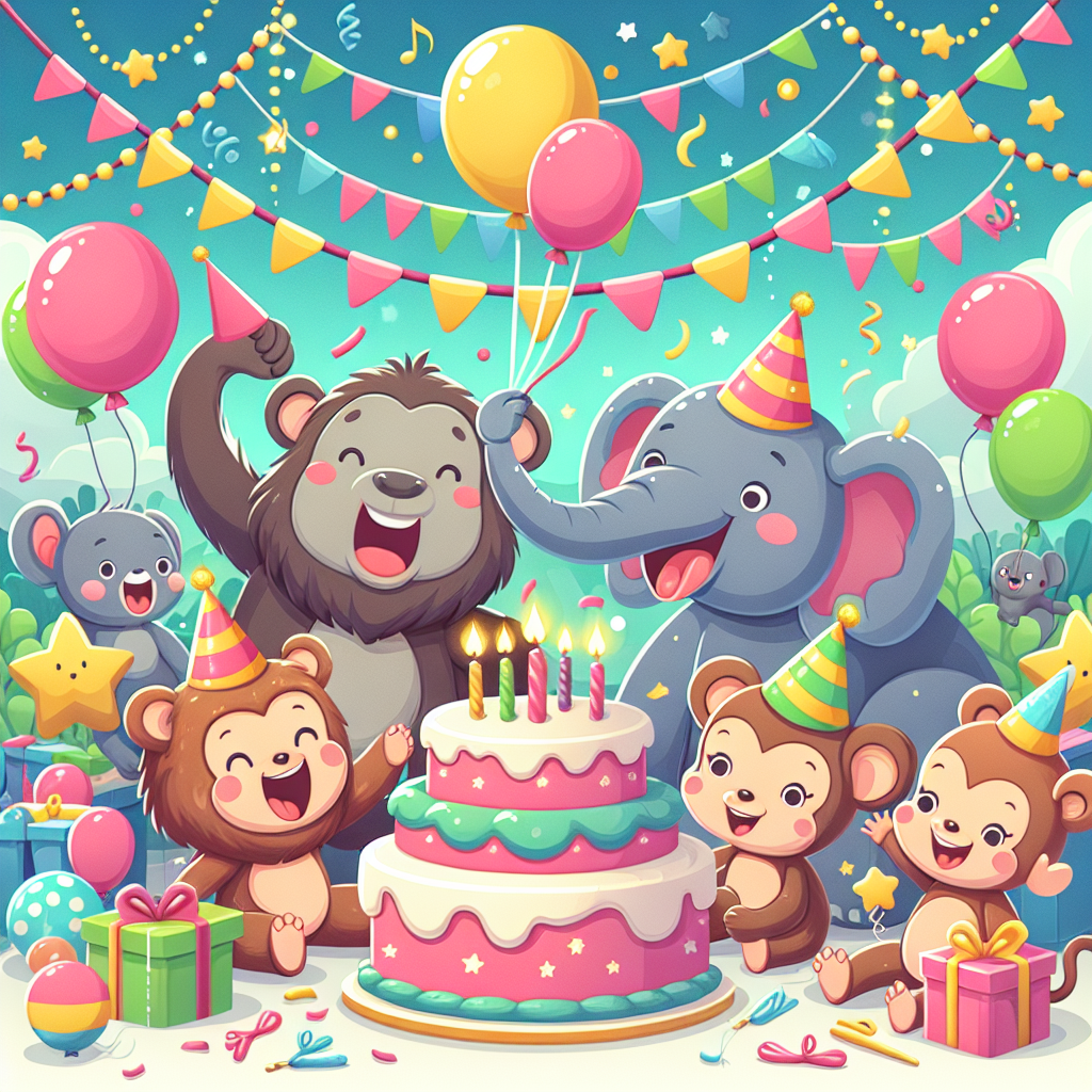 Playful Animal Party Paint By Numbers
