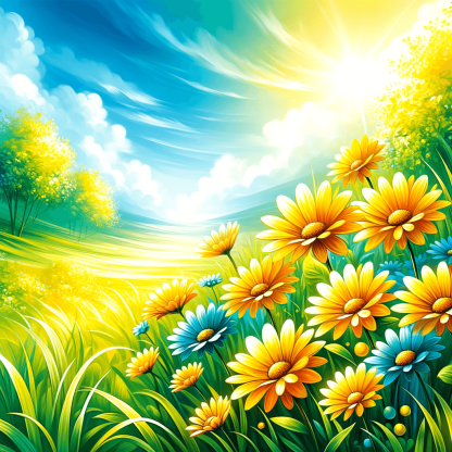 Happy Daisies In Bloom Paint By Number