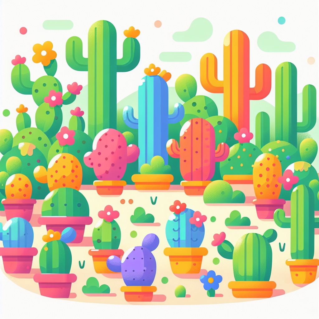 Happy Cactus Garden Paint By Color