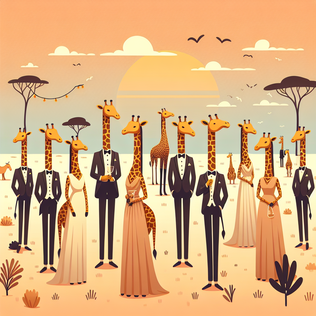 Grand Giraffe Gala Painting Number Kit